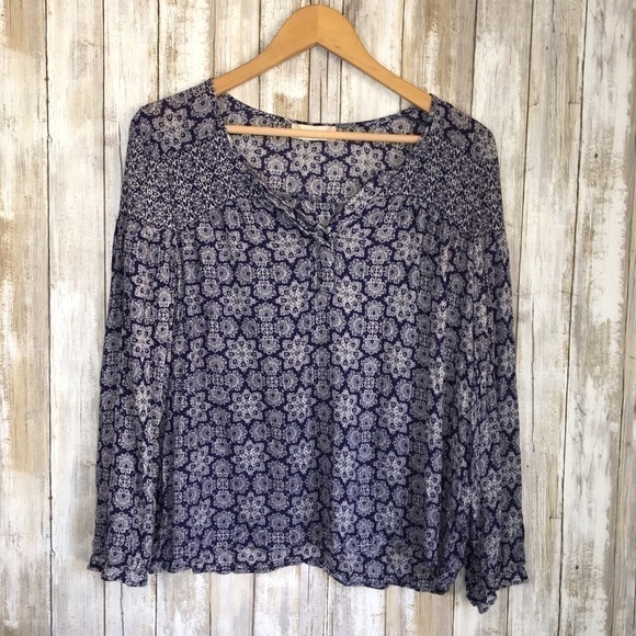 Altar'd State Tops - Altar’d State Blue Floral Blouse